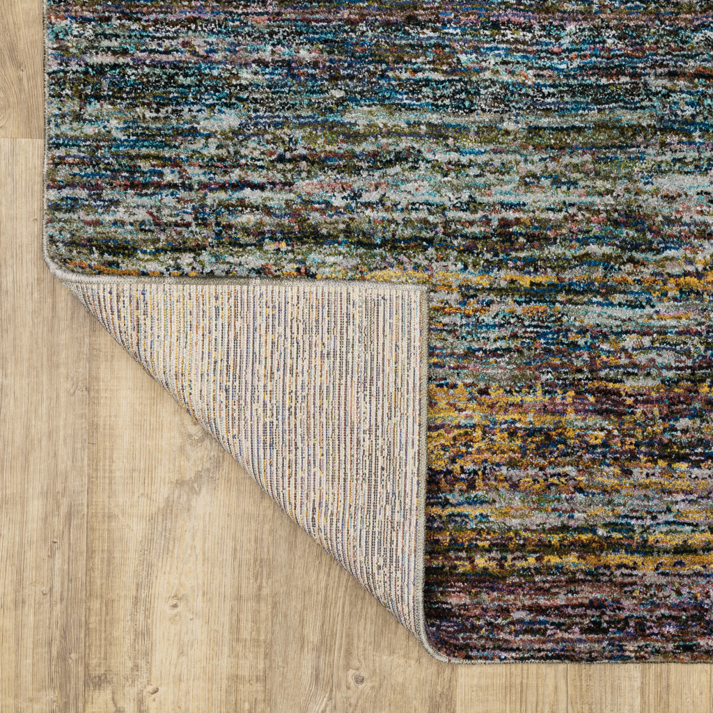 2" X 3" Blue and Gray Abstract Power Loom Area Rug