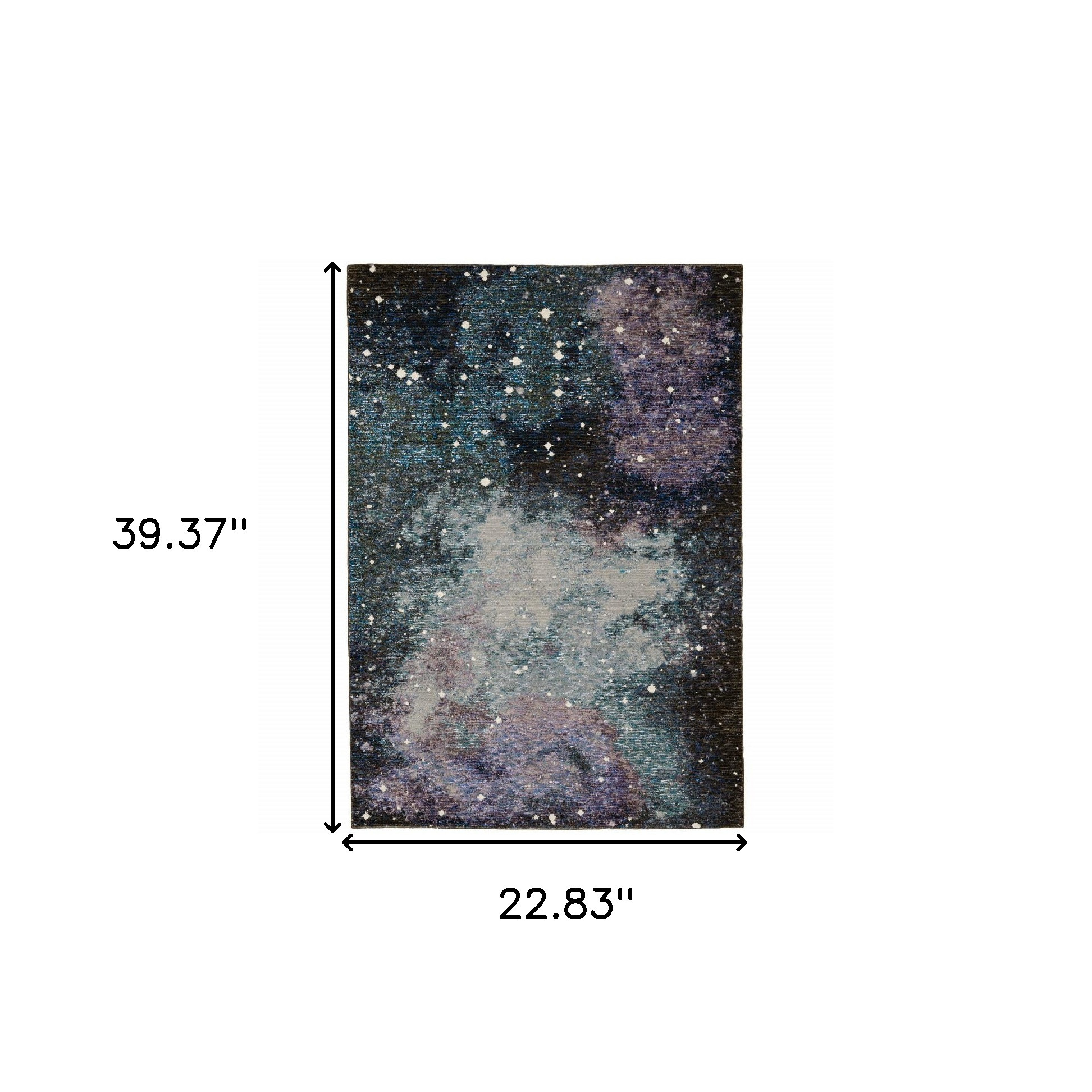 2" X 3" Purple and Ivory Abstract Power Loom Area Rug