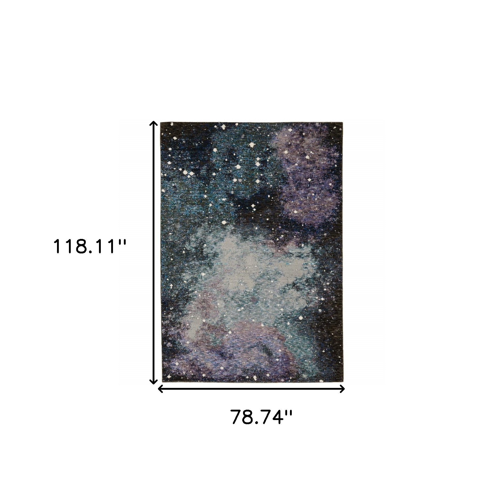 7" X 10" Purple and Ivory Abstract Power Loom Area Rug