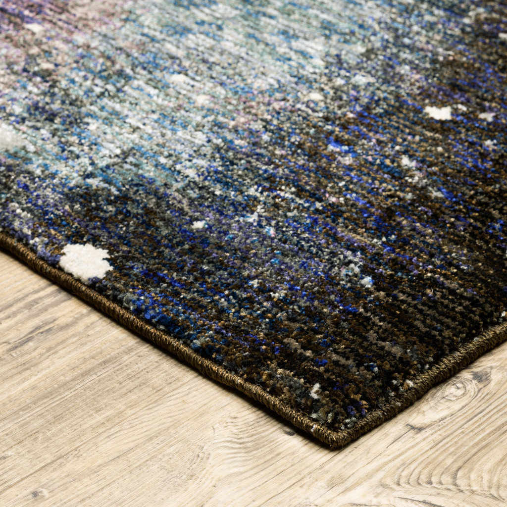 7" X 10" Purple and Ivory Abstract Power Loom Area Rug
