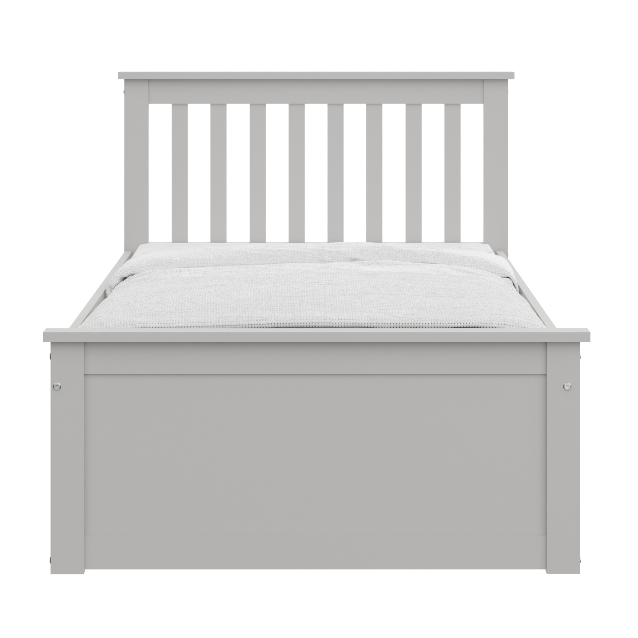 Gray Solid Wood Twin Bed With Pull Out Trundle-510875-1