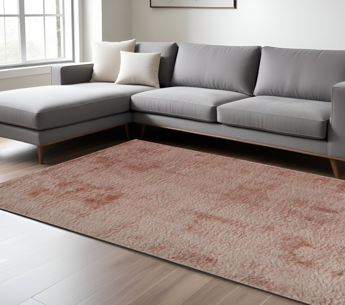 8" X 10" Pink Shag Hand Tufted Area Rug
