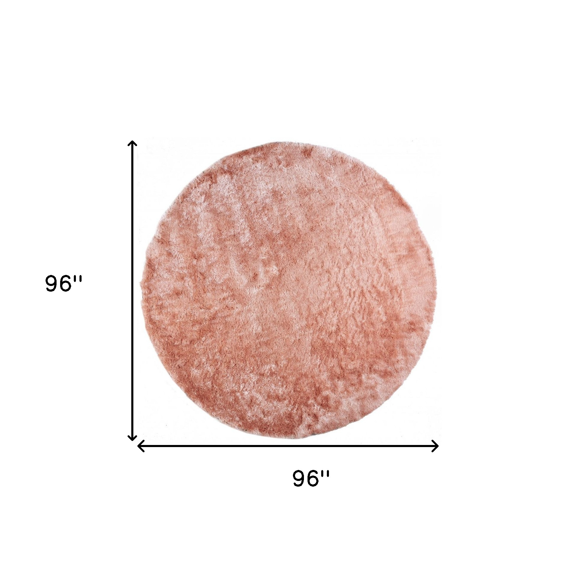 8" Pink Round Shag Tufted Handmade Area Rug