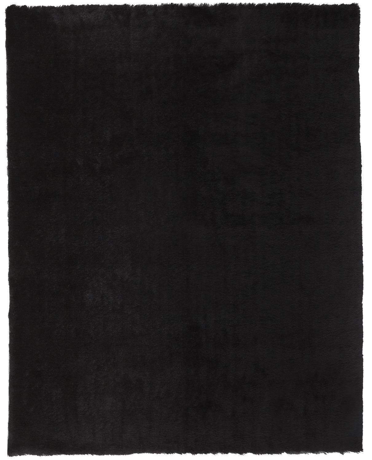 5" X 8" Black Shag Tufted Handmade Area Rug