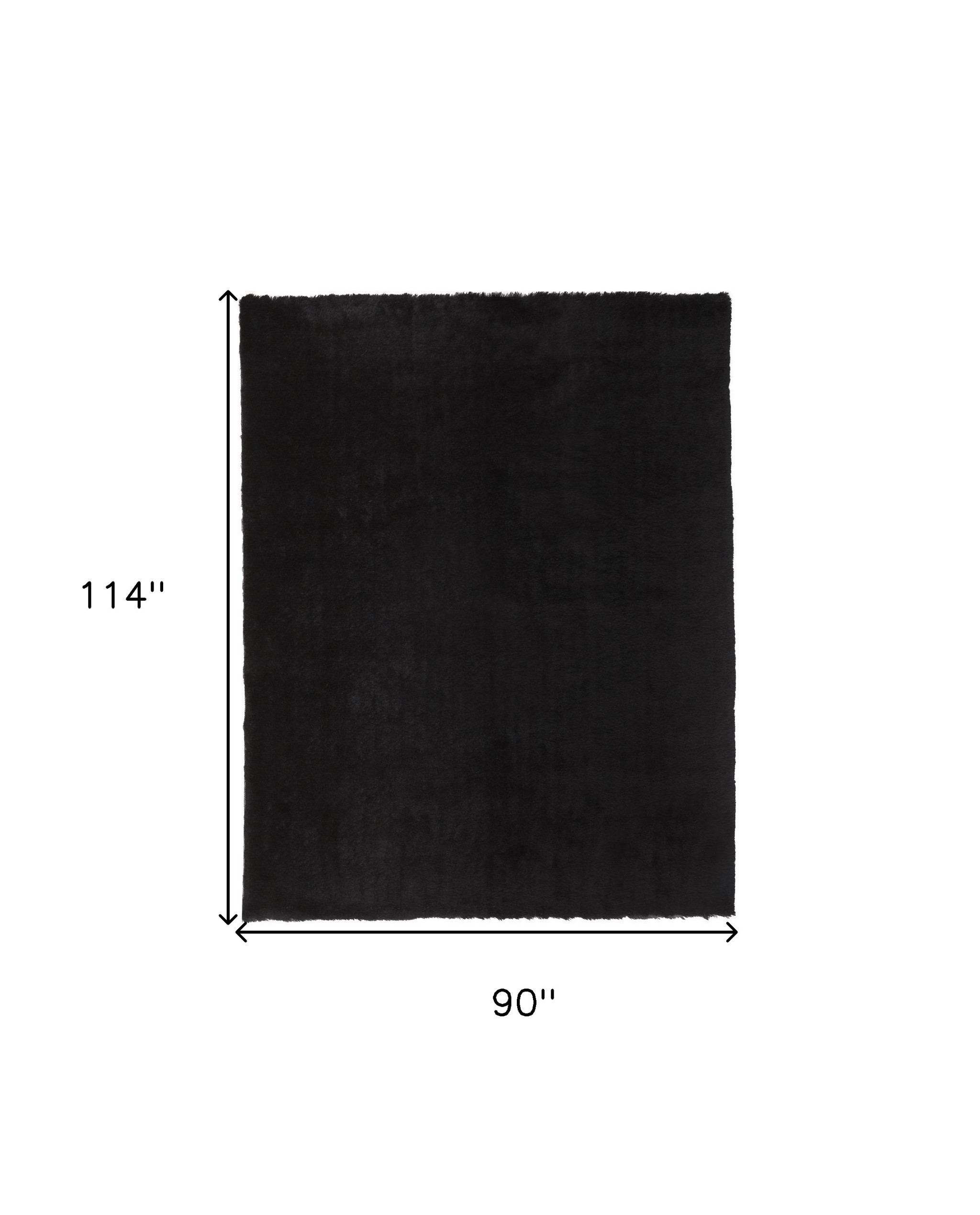 8" X 10" Black Shag Tufted Handmade Area Rug