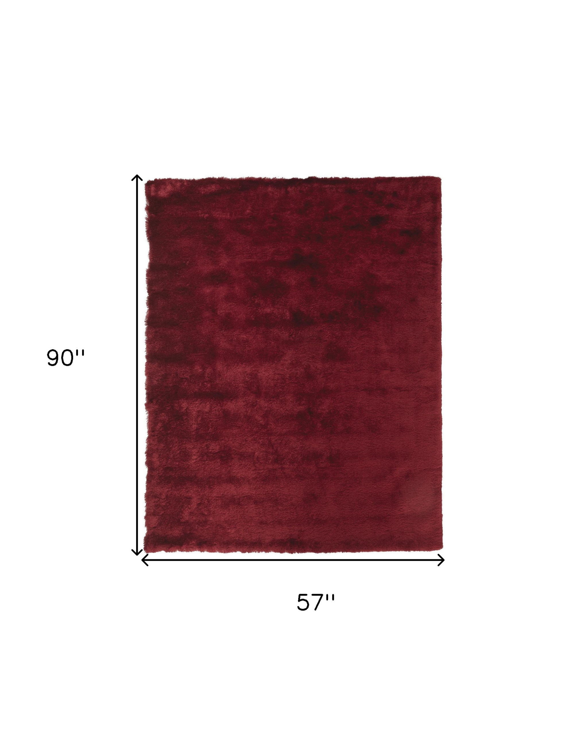 5" X 8" Red And Purple Shag Tufted Handmade Area Rug