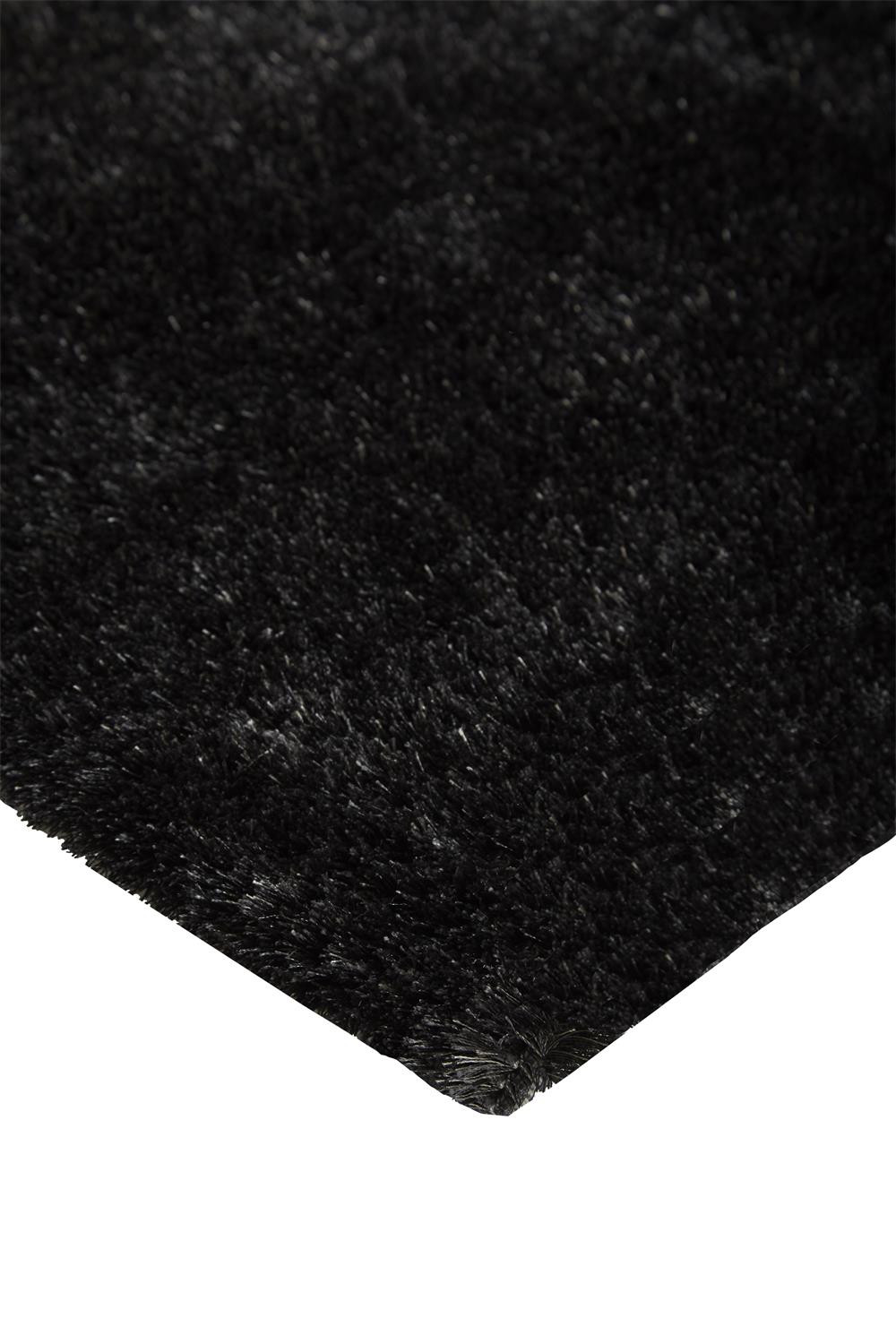 2" X 3" Gray And Black Shag Tufted Handmade Area Rug