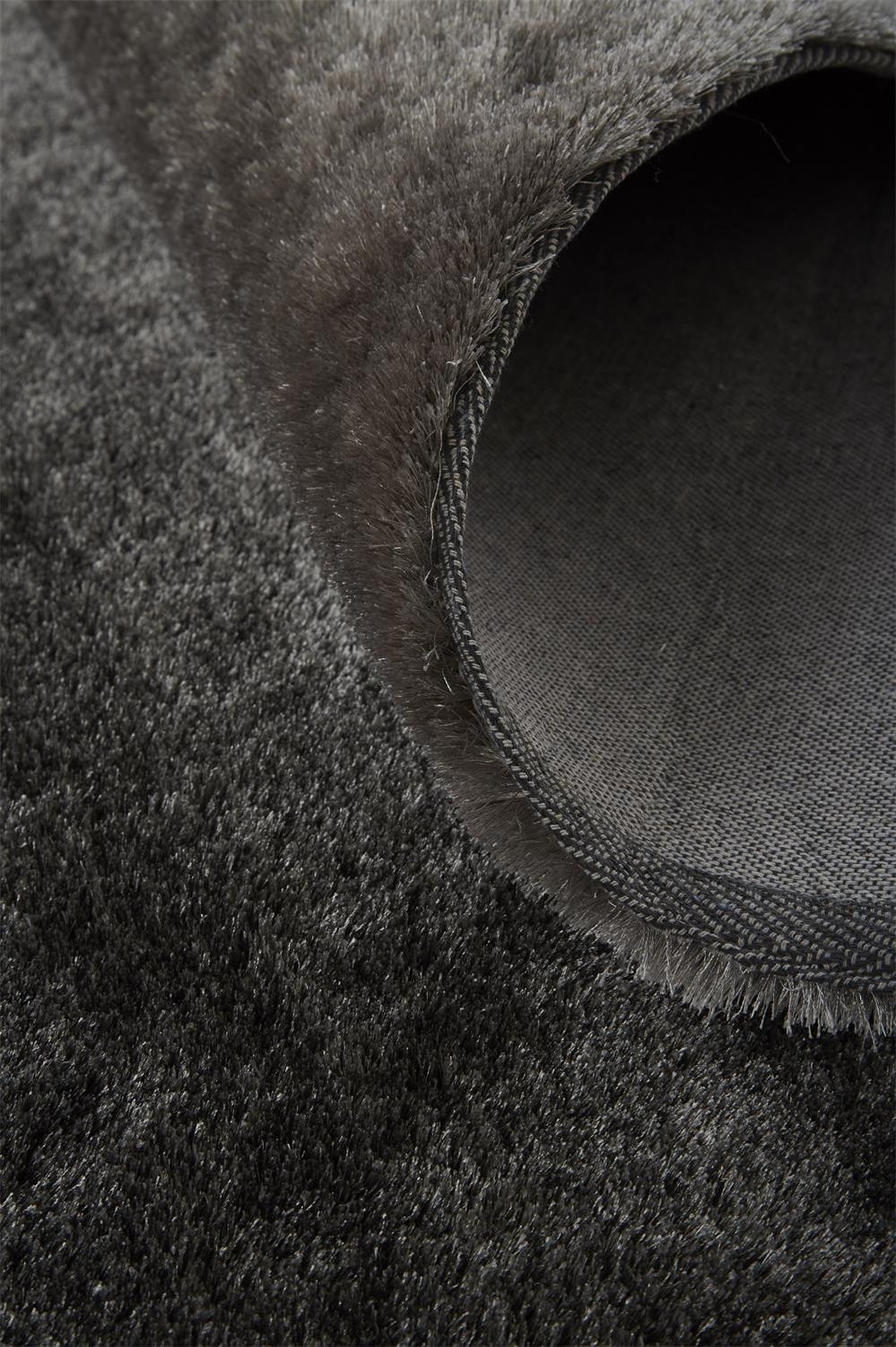 2" X 3" Gray And Black Shag Tufted Handmade Area Rug