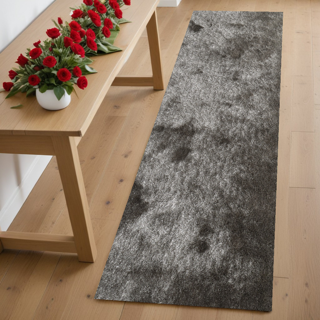 6' Charcoal Shag Hand Tufted Runner Rug-510979-1
