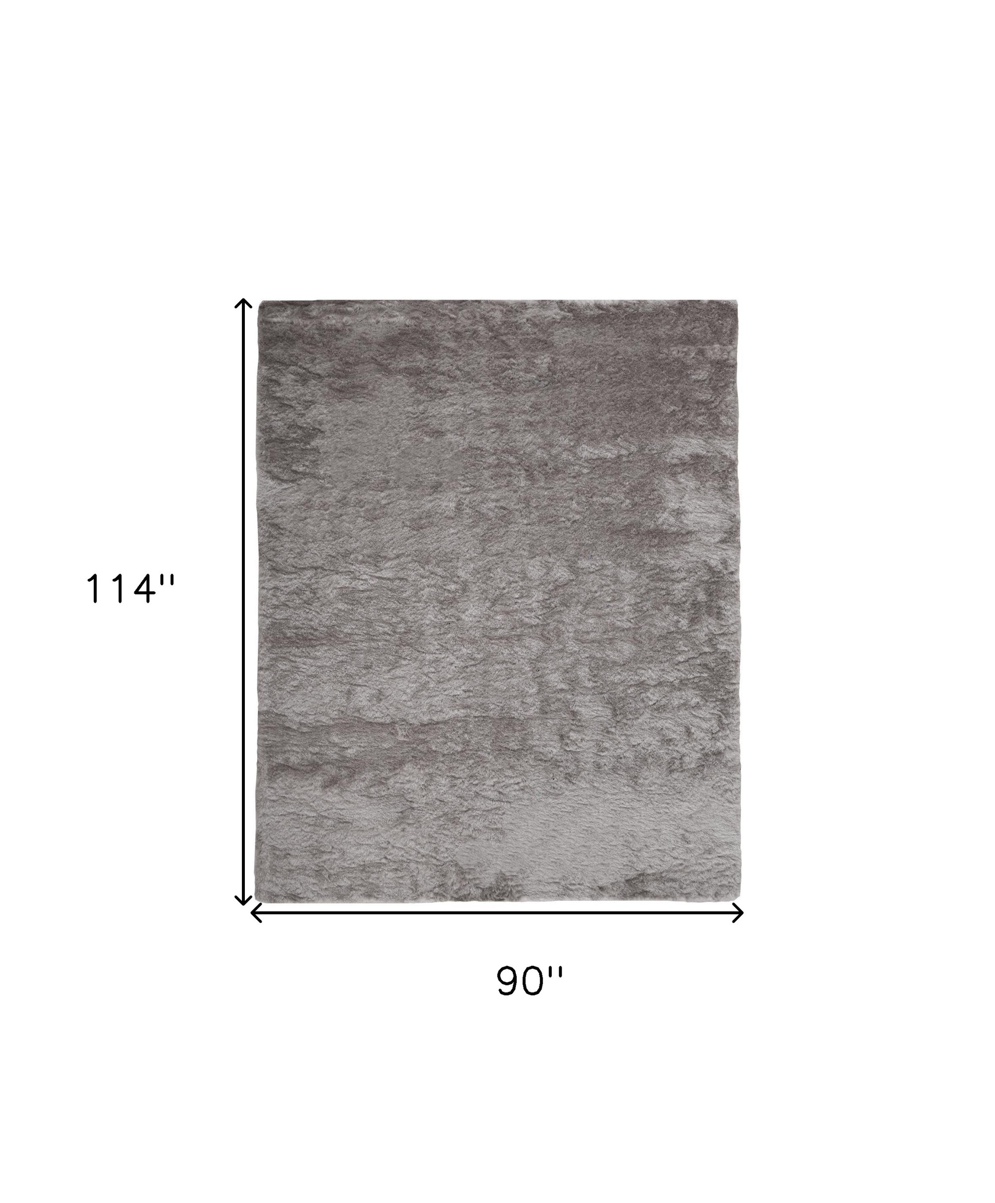 8" X 10" Gray Shag Hand Tufted Area Rug