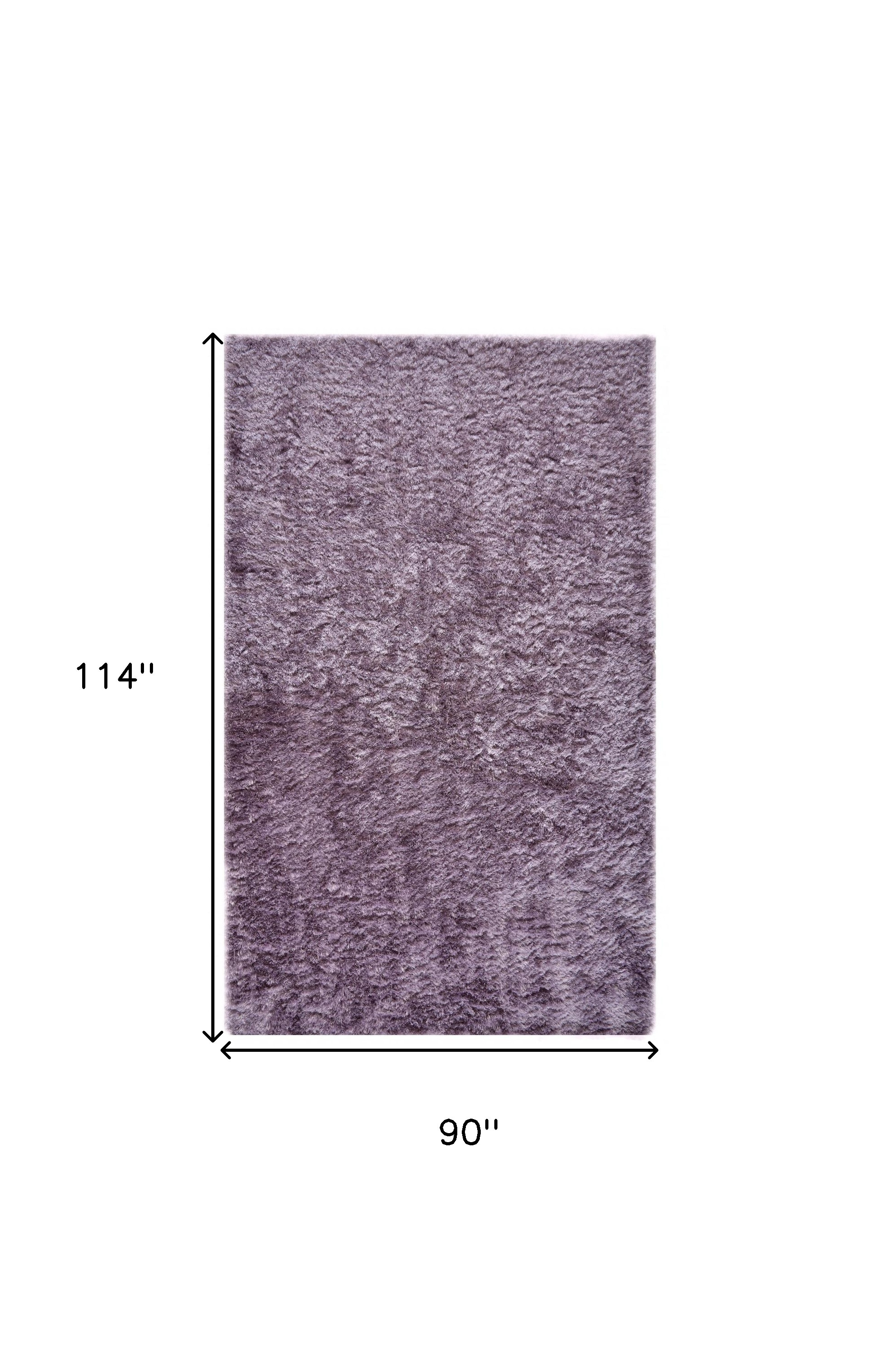 8" X 10" Purple Shag Tufted Handmade Area Rug