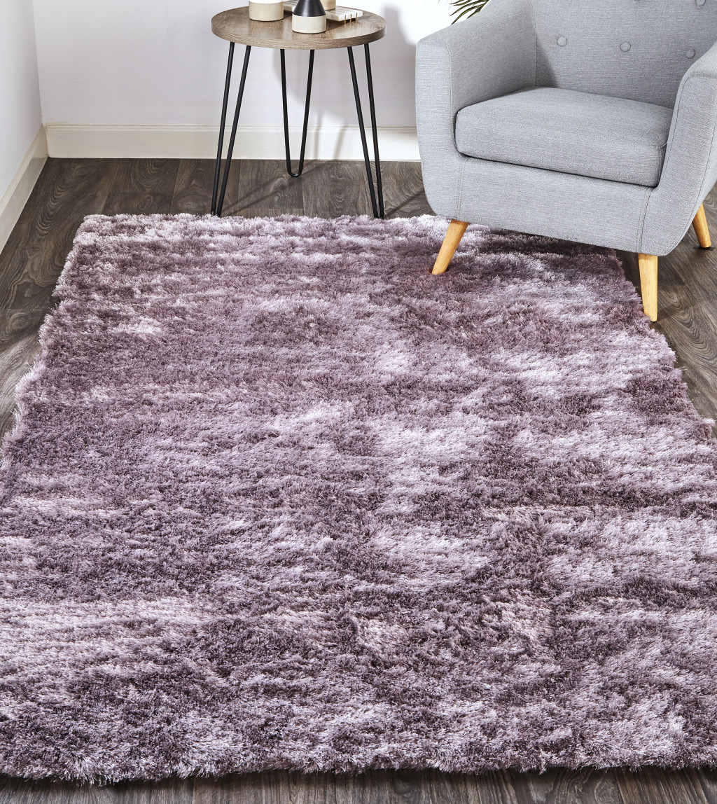 8" X 10" Purple Shag Tufted Handmade Area Rug