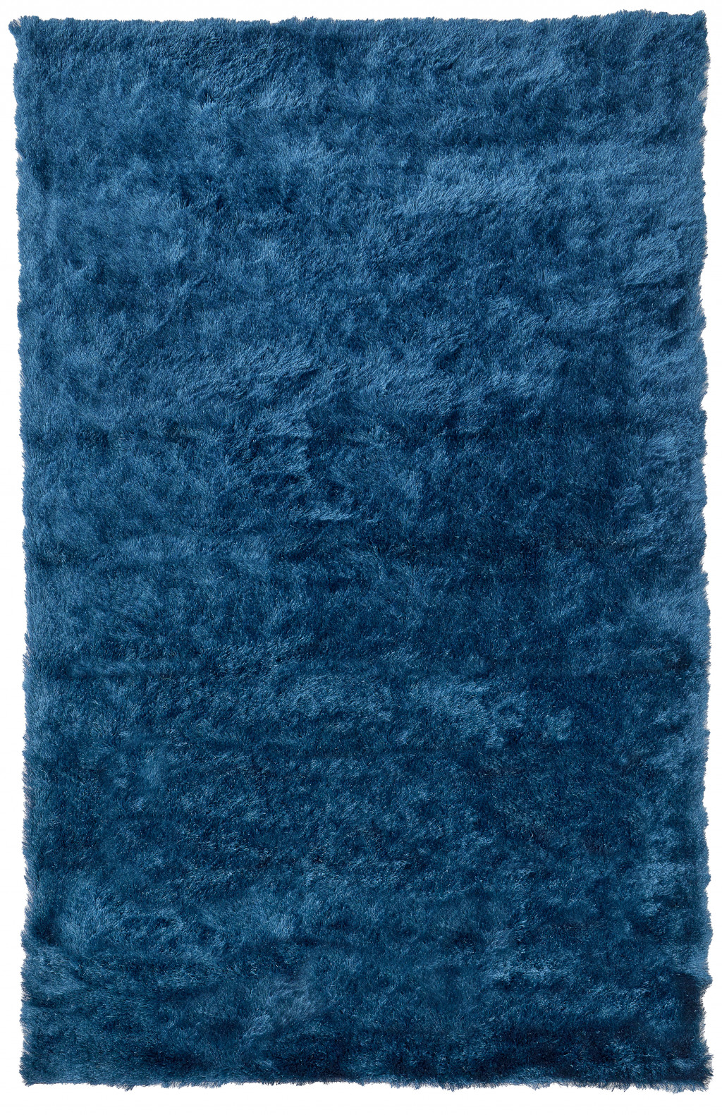 8" X 10" Blue And Green Shag Tufted Handmade Area Rug