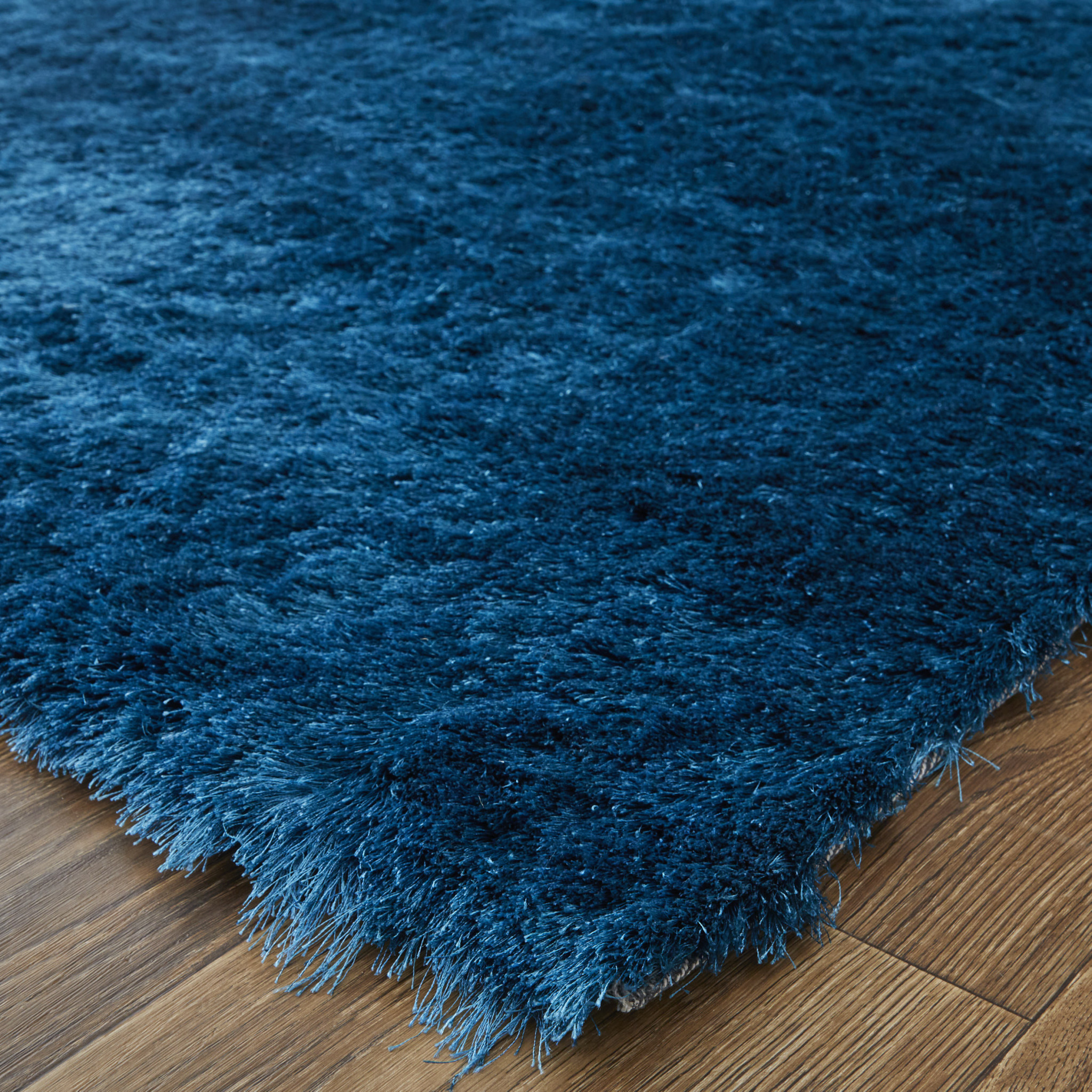 8" X 10" Blue And Green Shag Tufted Handmade Area Rug