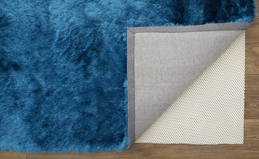 8" X 10" Blue And Green Shag Tufted Handmade Area Rug
