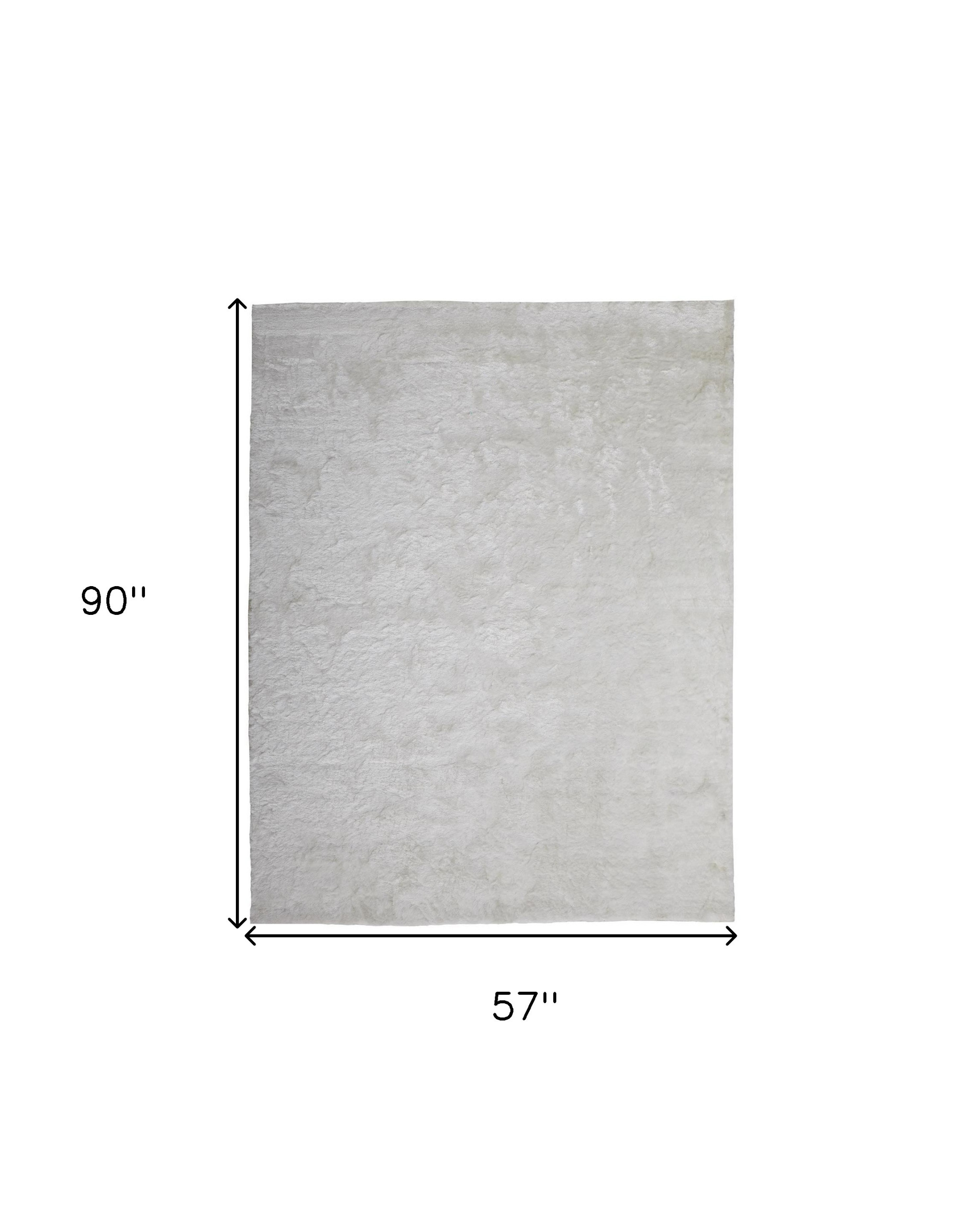 5" X 8" White Shag Tufted Handmade Area Rug