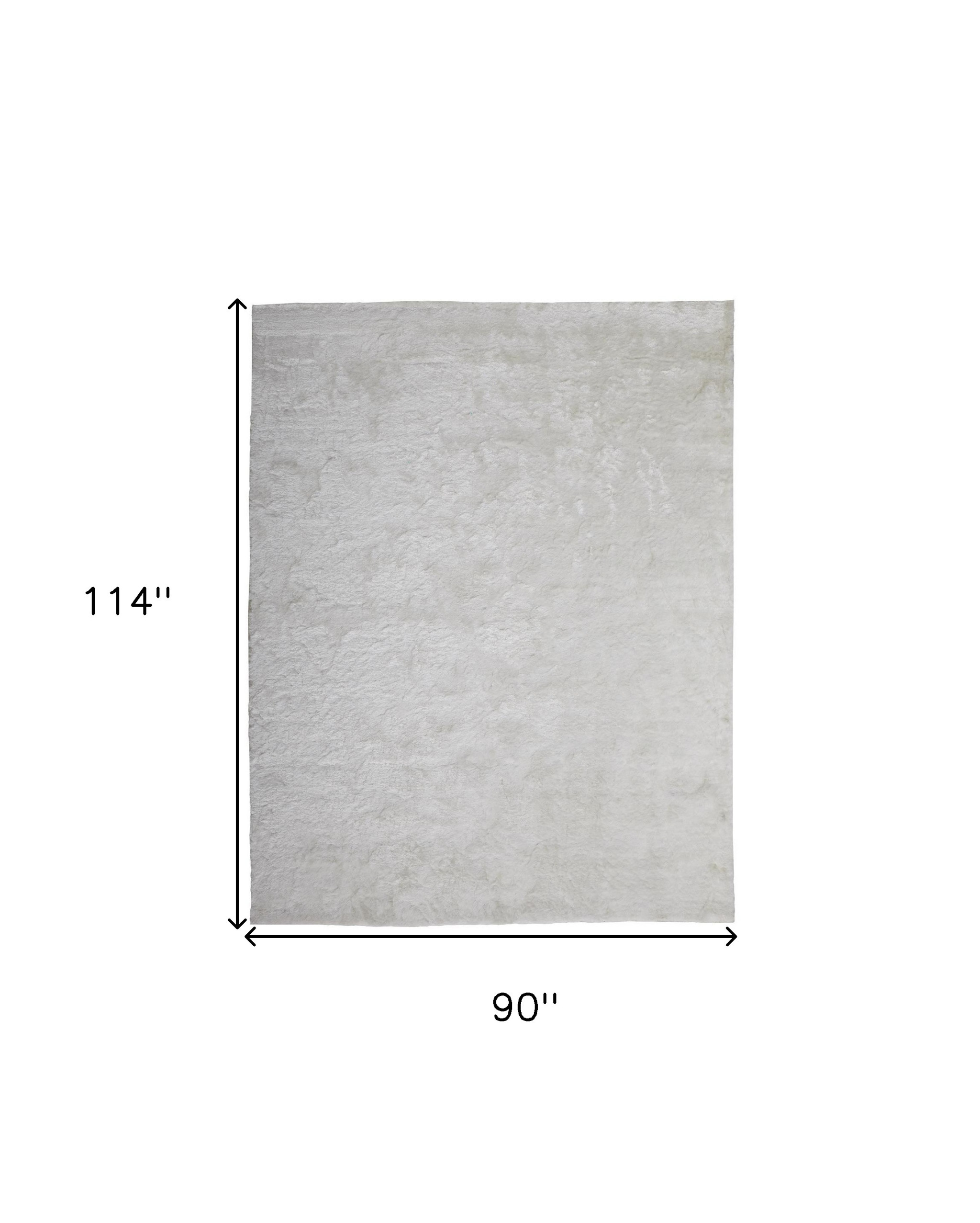 8" X 10" White Shag Tufted Handmade Area Rug