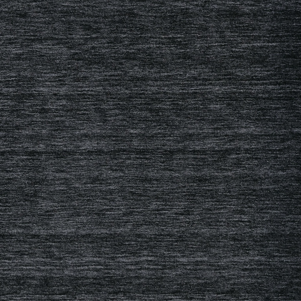 5" X 8" Black Wool Hand Woven Area Rug