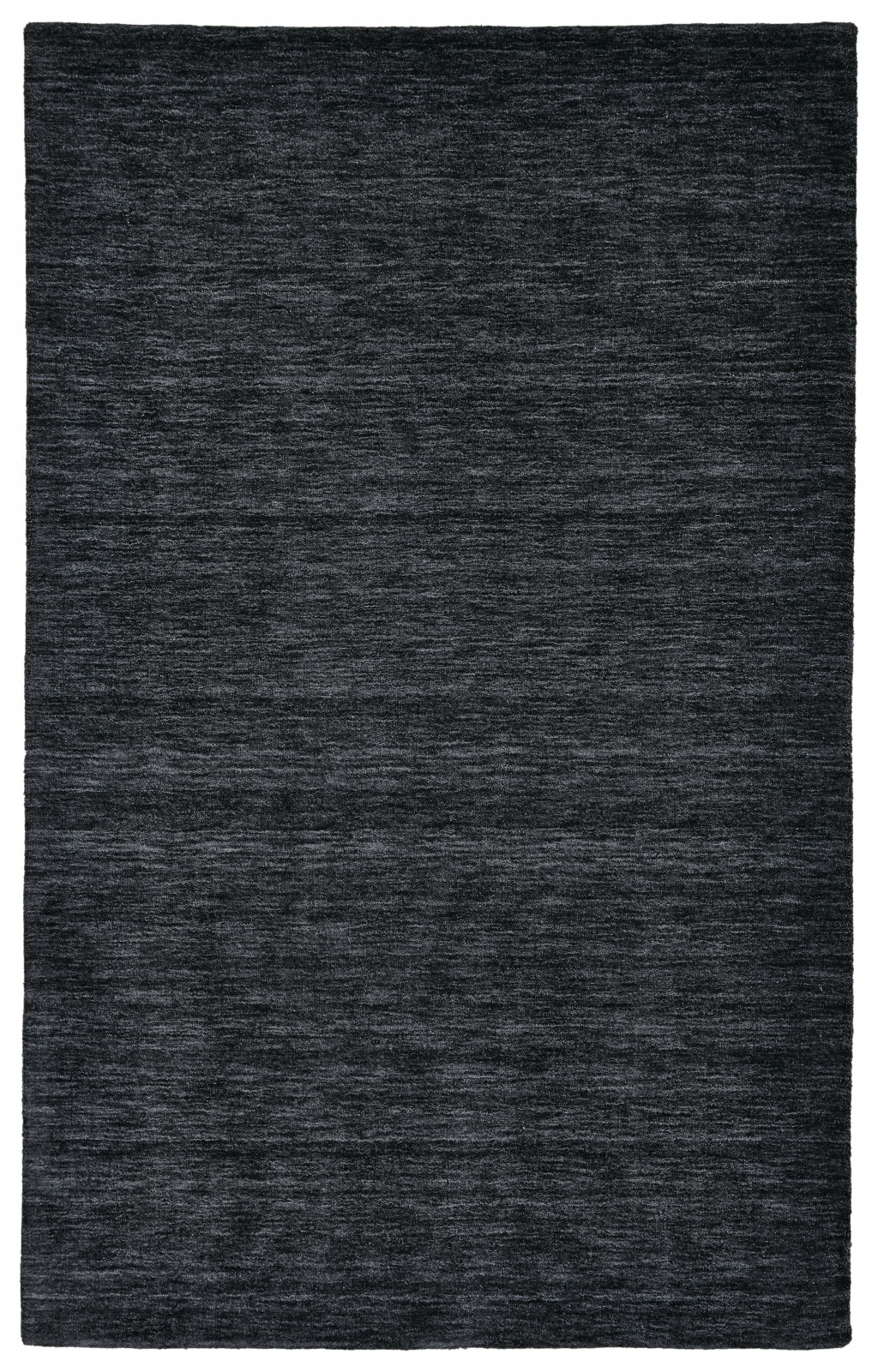 10" X 13" Black Wool Hand Woven Area Rug