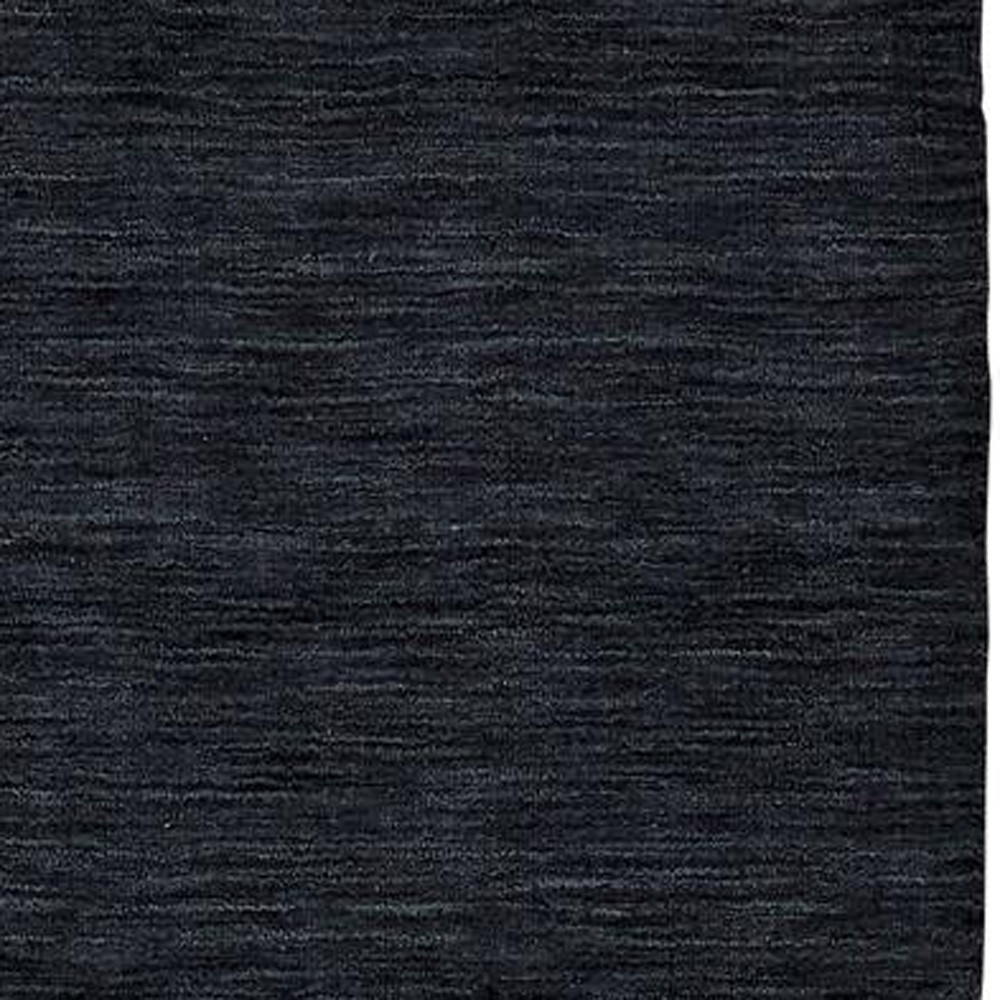 8" Runner Black Hand Woven Runner Rug