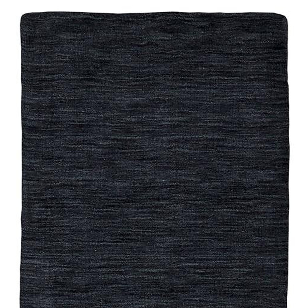 8" Runner Black Hand Woven Runner Rug