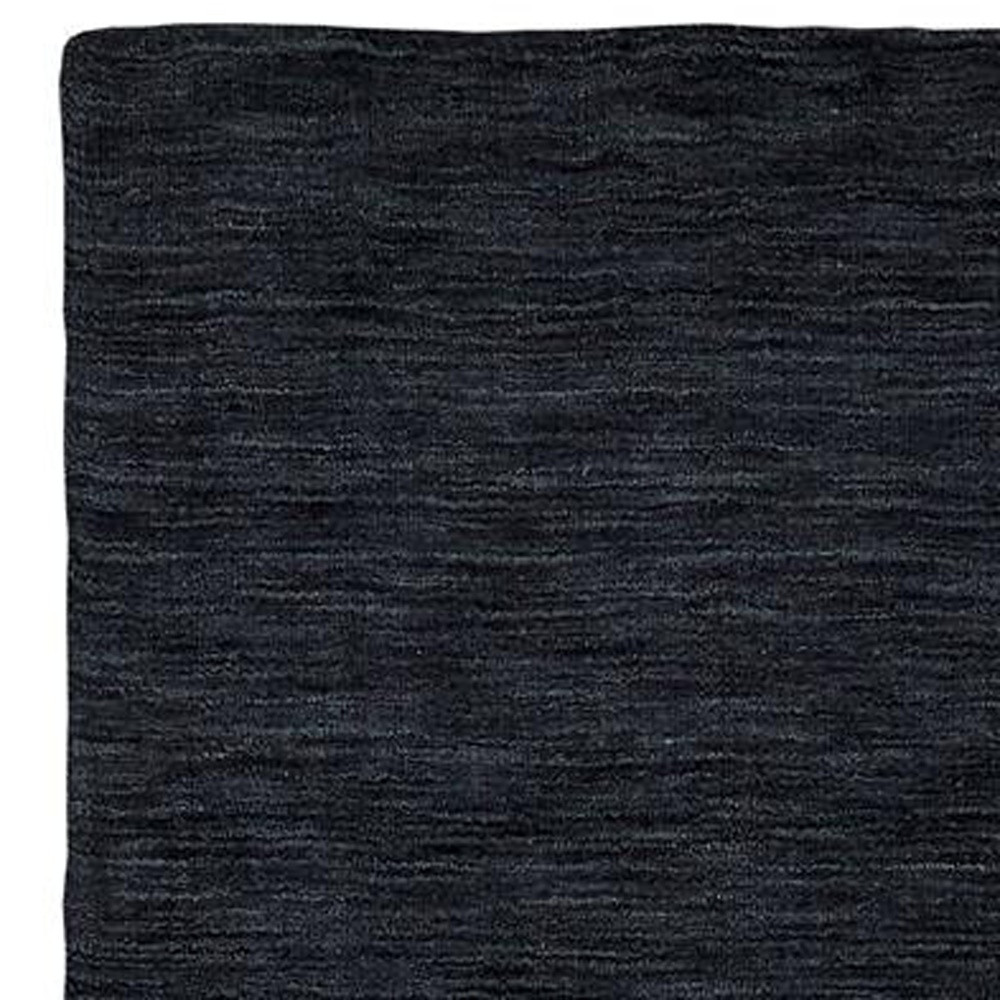 8" Runner Black Hand Woven Runner Rug