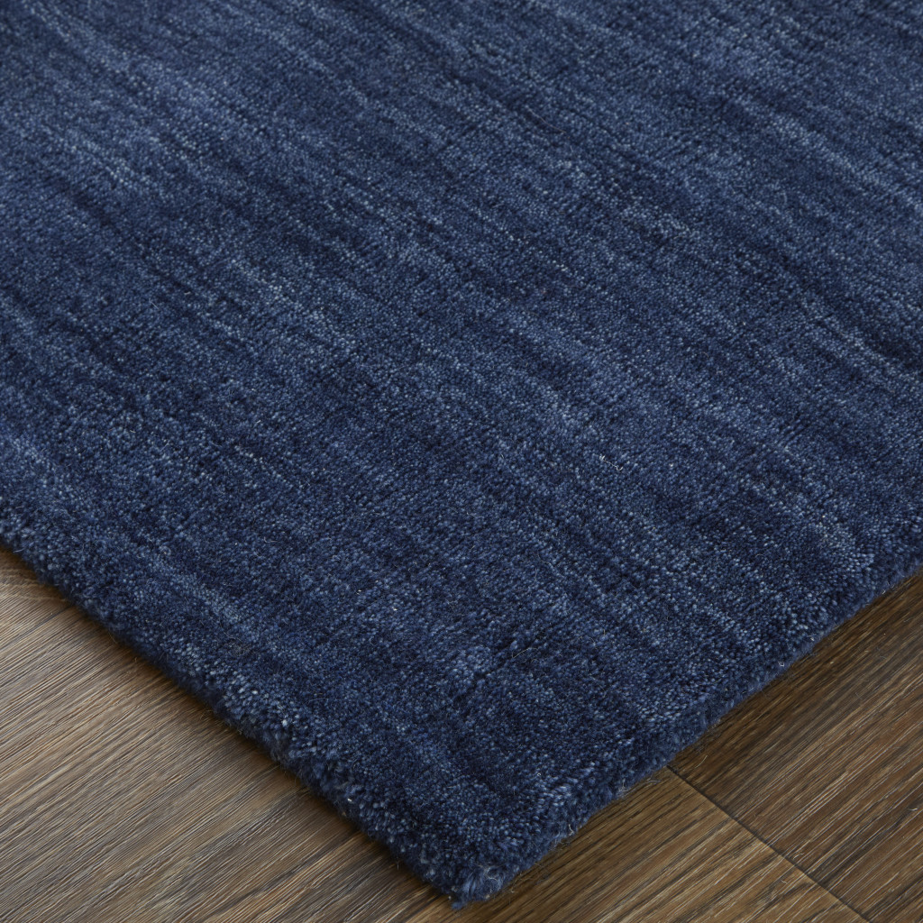 5" X 8" Blue Wool Hand Woven Area Rug