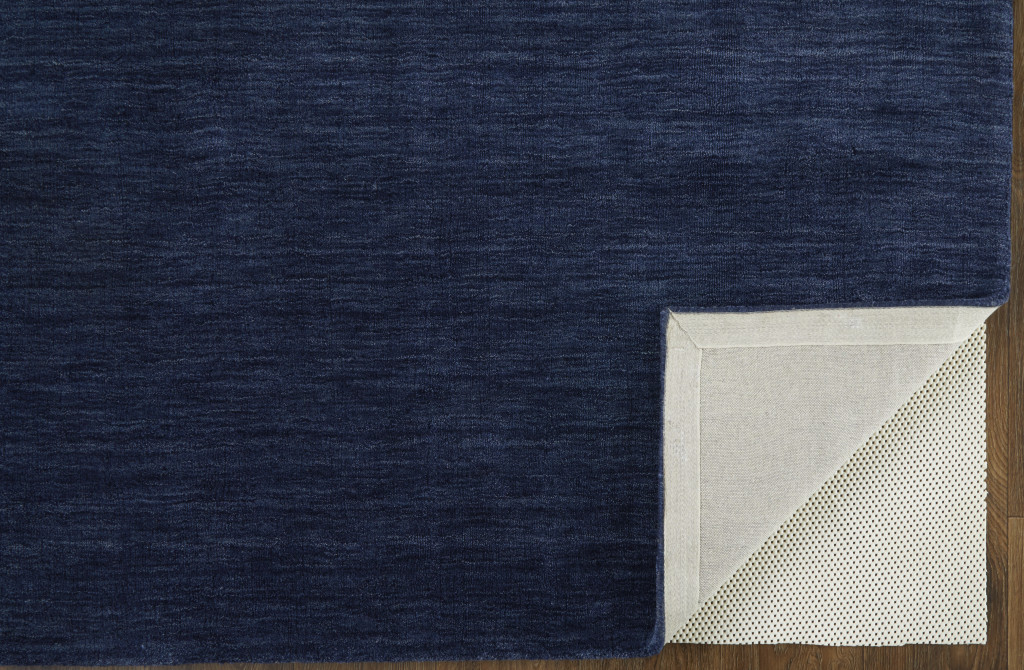 5" X 8" Blue Wool Hand Woven Area Rug