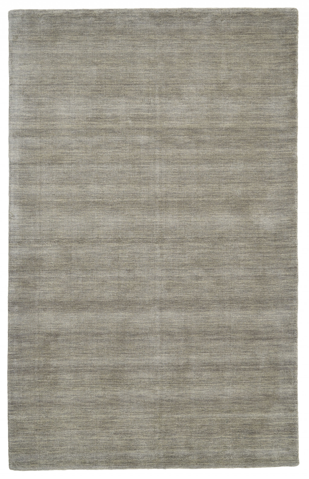 8" X 11" Gray and Ivory Wool Hand Woven Area Rug