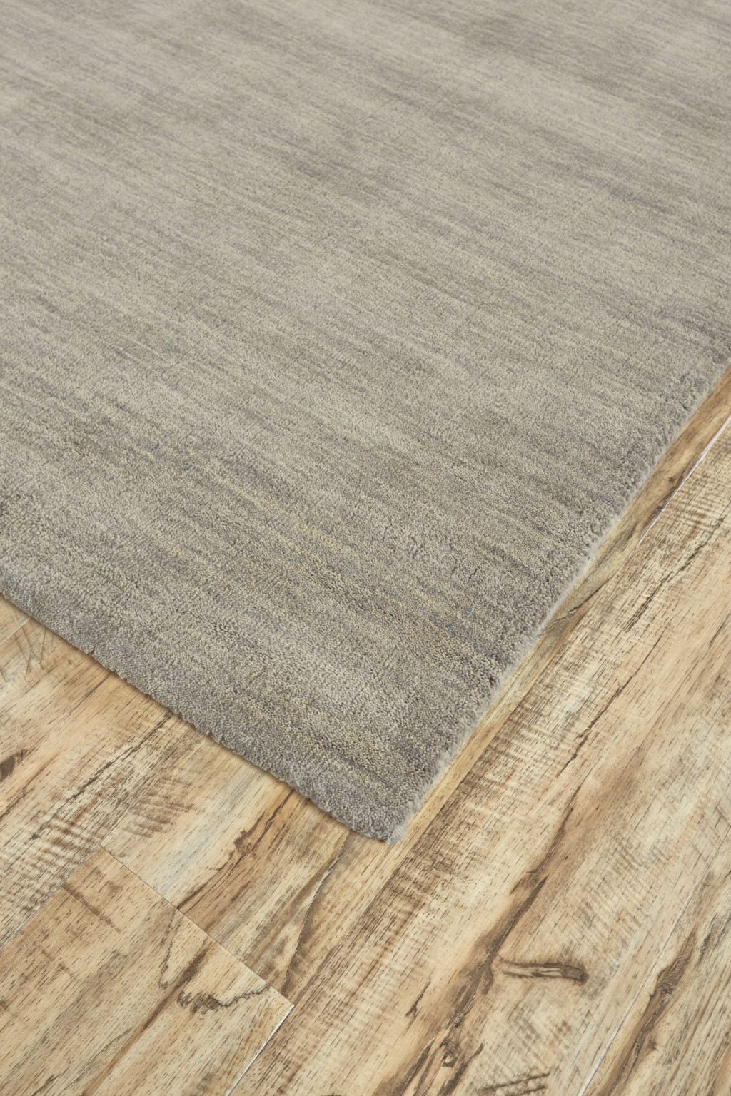 8" X 11" Gray and Ivory Wool Hand Woven Area Rug