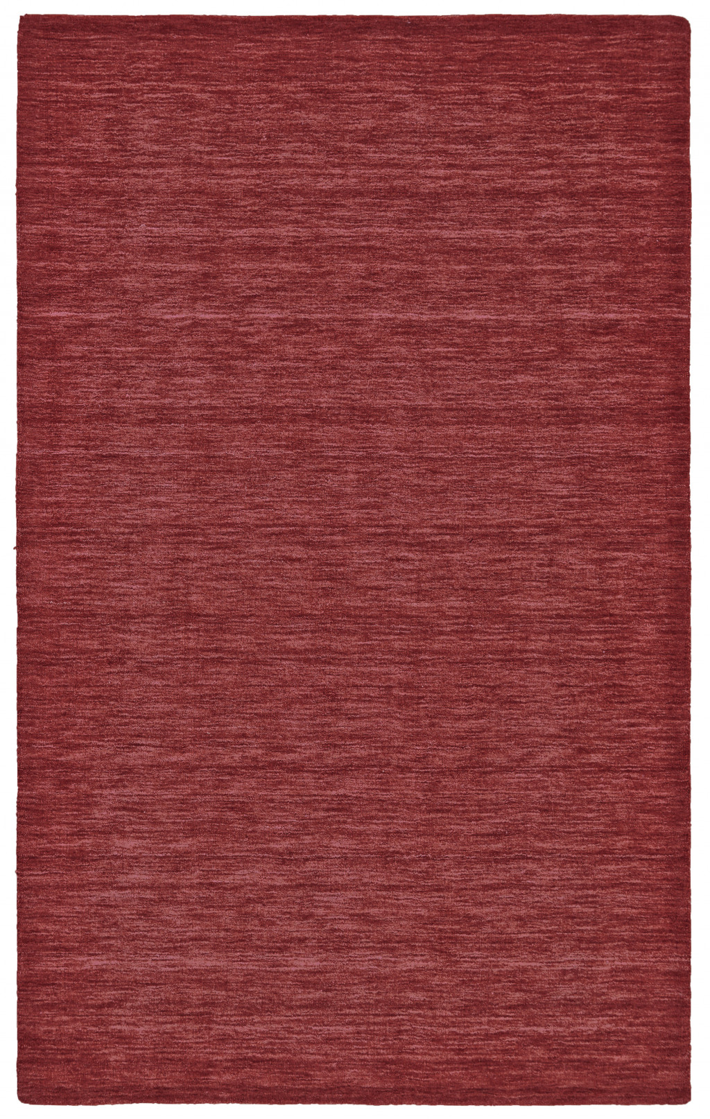 5" X 8" Red Wool Hand Woven Stain Resistant Area Rug