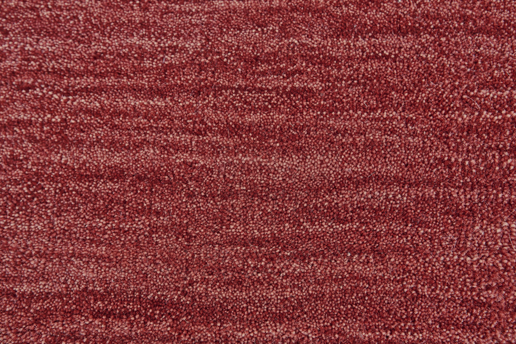 5" X 8" Red Wool Hand Woven Stain Resistant Area Rug
