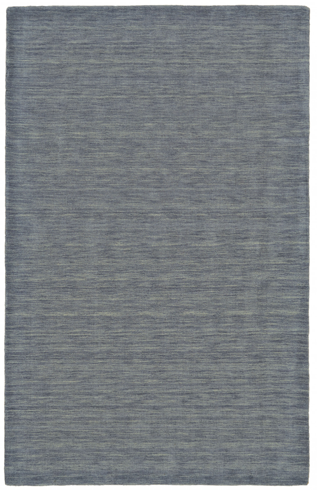 8" X 11" Blue and Gray Wool Hand Woven Area Rug