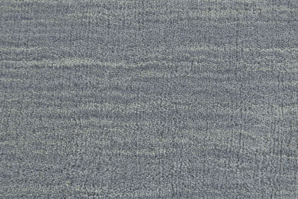 8" X 11" Blue and Gray Wool Hand Woven Area Rug