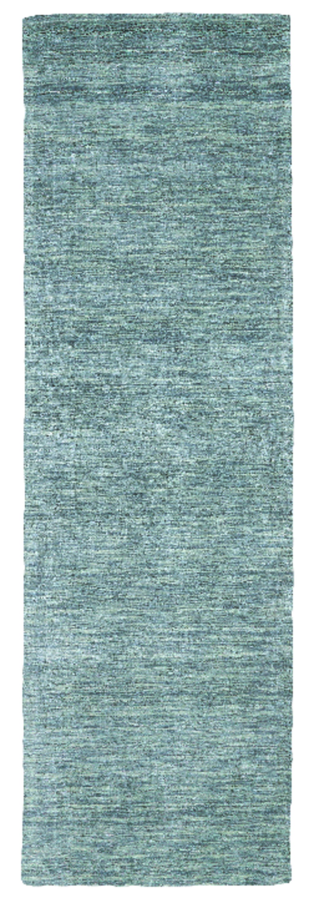 8" Runner Gray and Blue Hand Woven Runner Rug