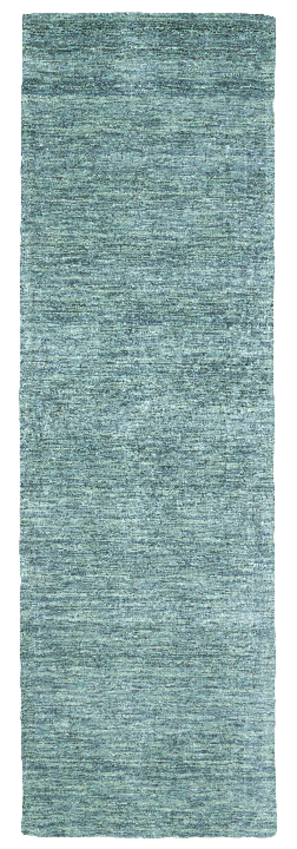 8" Runner Gray and Blue Hand Woven Runner Rug