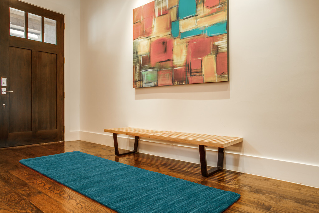 8" Runner Blue and Green Hand Woven Runner Rug