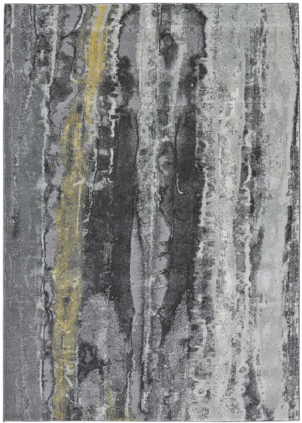 5' X 8' Gray And Black Abstract Stain Resistant Area Rug-511173-1