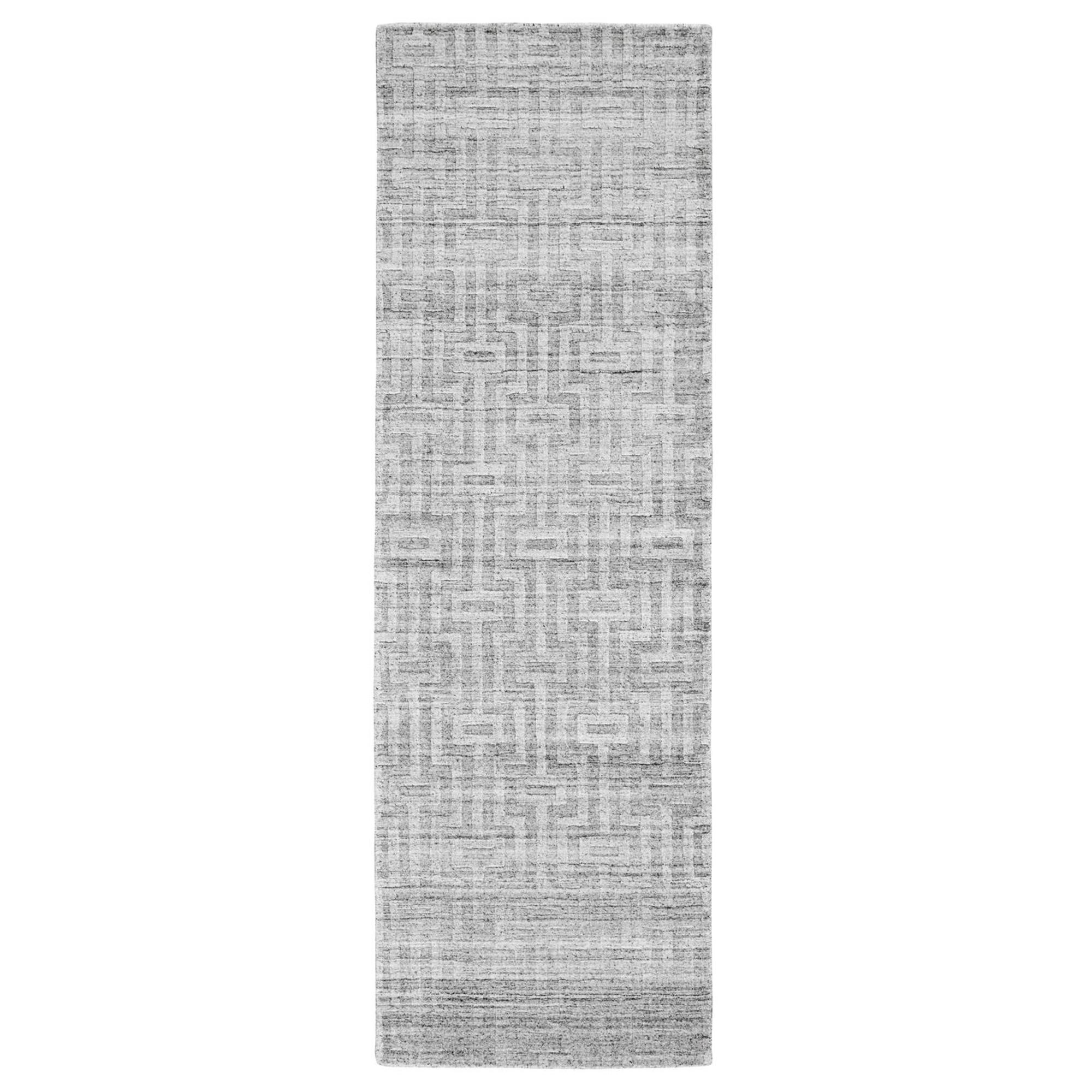 8' Silver Floral Hand Woven Runner Rug-511180-1