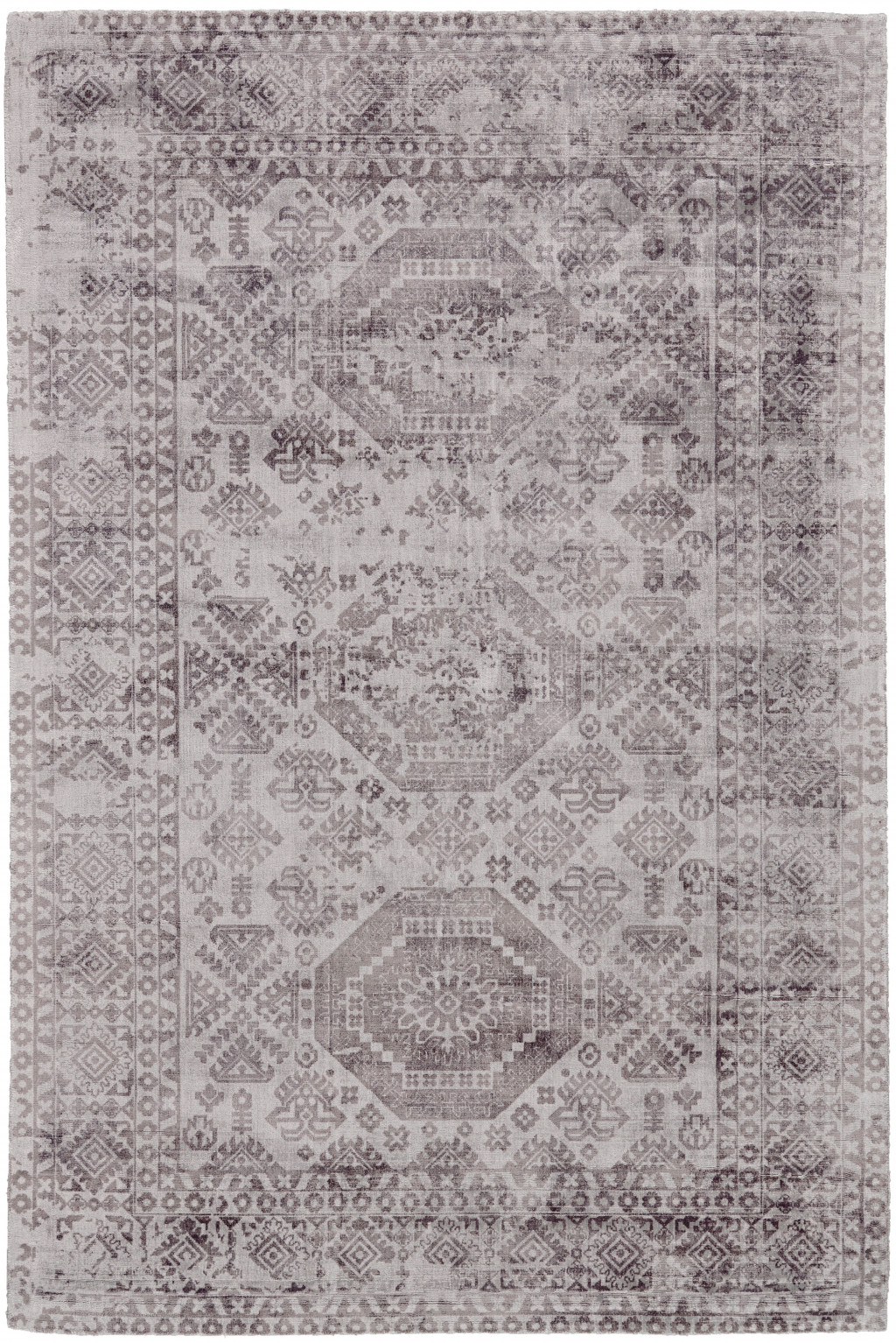 5" X 8" Gray Abstract Hand Woven Area Rug