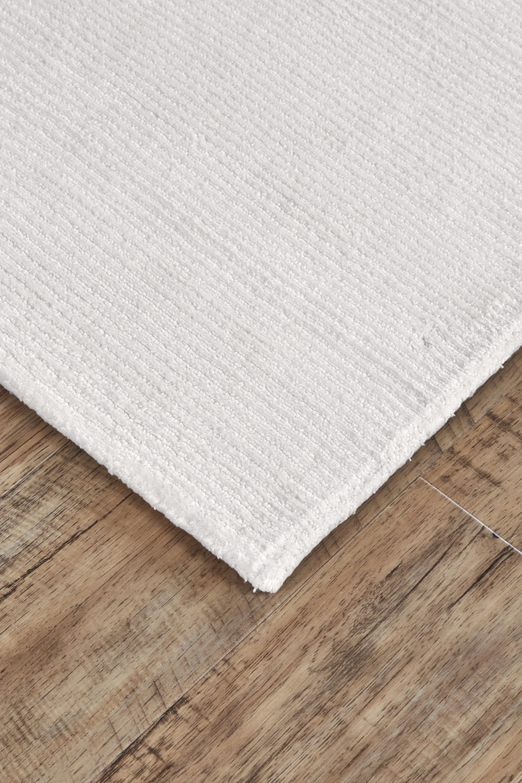 10 X 13 White Hand Woven Distressed Area Rug