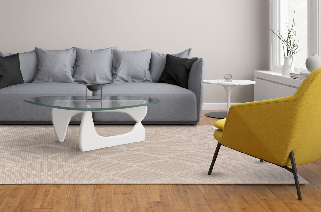 5" X 8" Ivory Geometric Area Rug