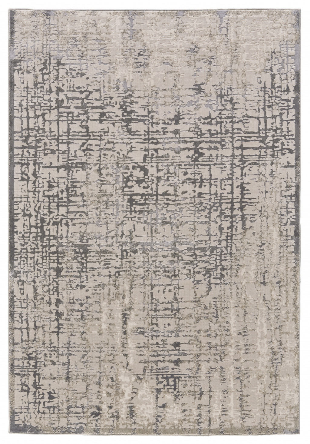8' X 11' Gray And Ivory Abstract Stain Resistant Area Rug-511380-1