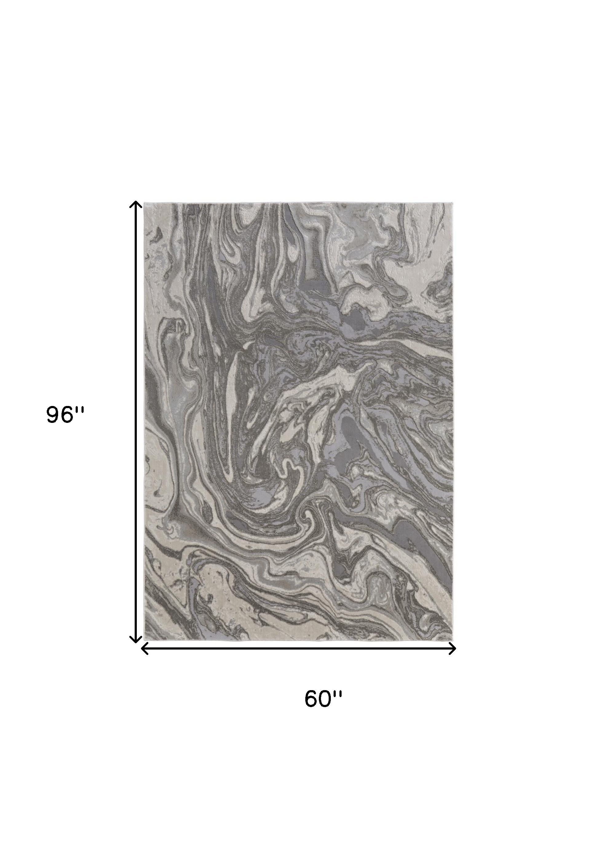 5" X 8" Gray Abstract Area Rug