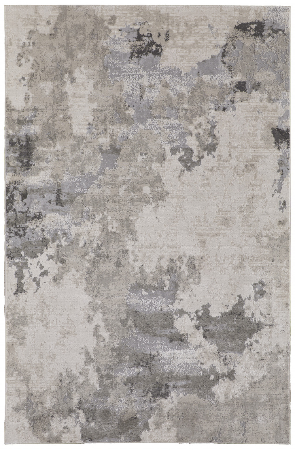 8' X 11' Ivory And Gray Abstract Stain Resistant Area Rug-511388-1