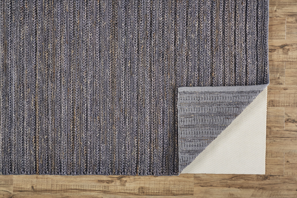 5 X 8 Brown Blue And Taupe Hand Woven Area Rug