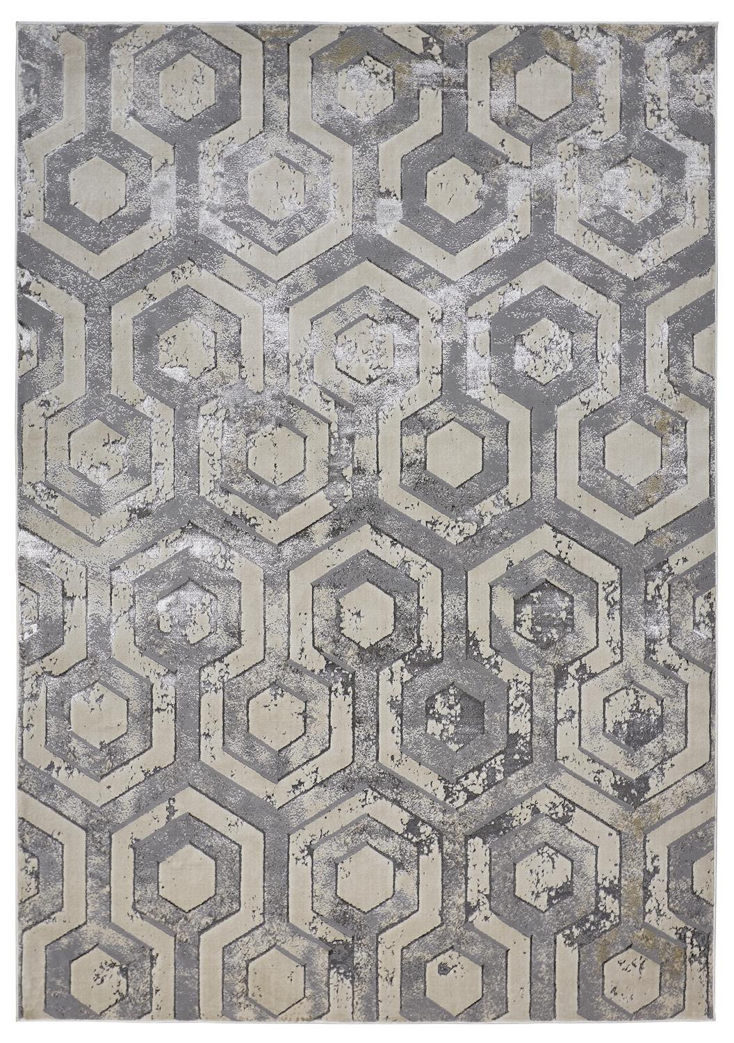 4 X 6 gray Taupe And Silver Abstract Area Rug