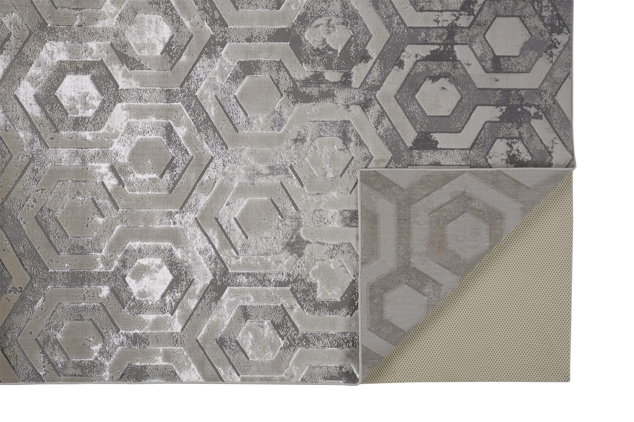 4 X 6 gray Taupe And Silver Abstract Area Rug
