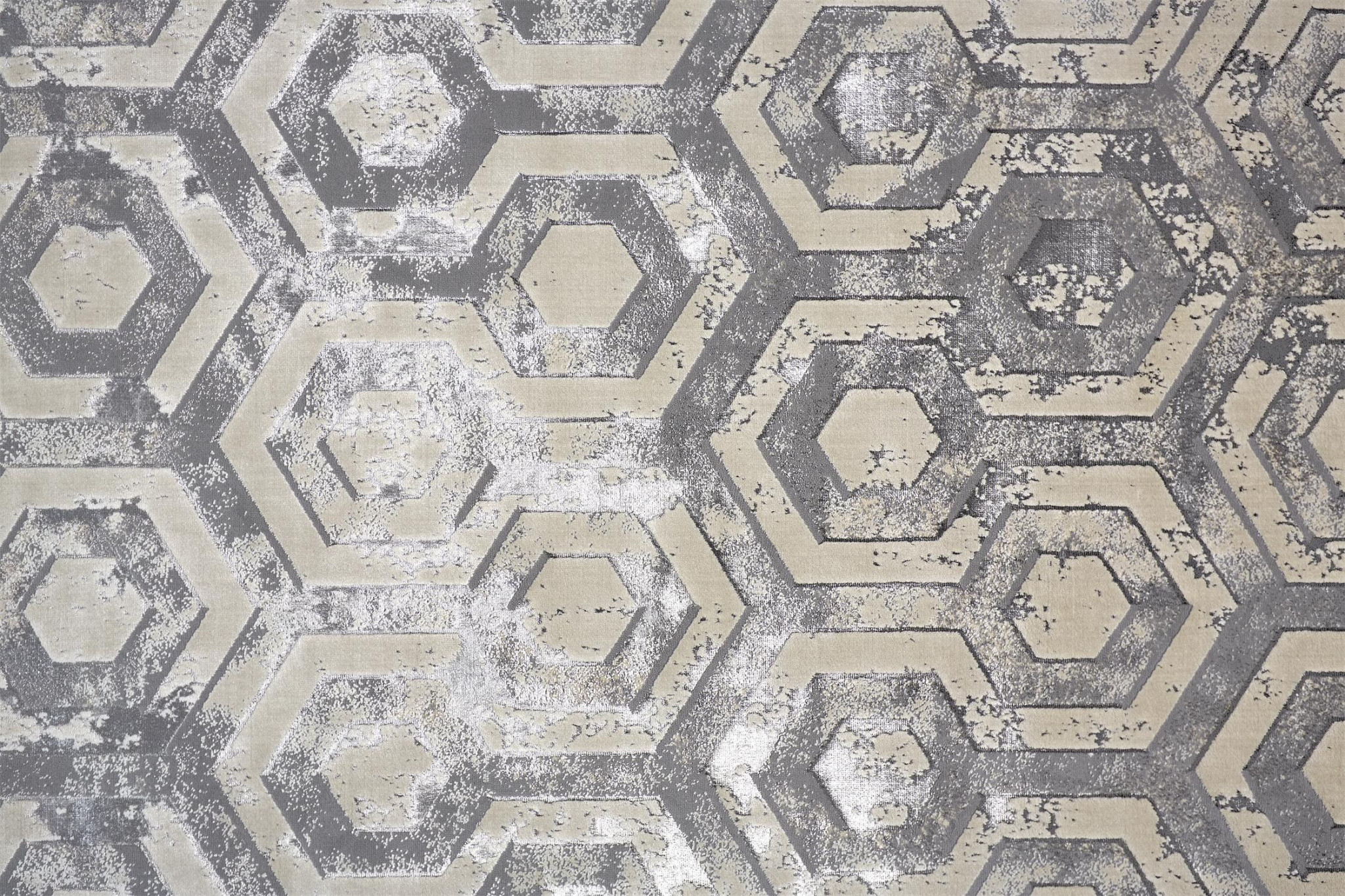 4" X 6" Gray Abstract Non Skid Area Rug