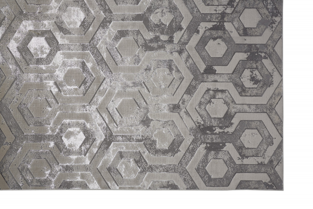 4 X 6 gray Taupe And Silver Abstract Area Rug